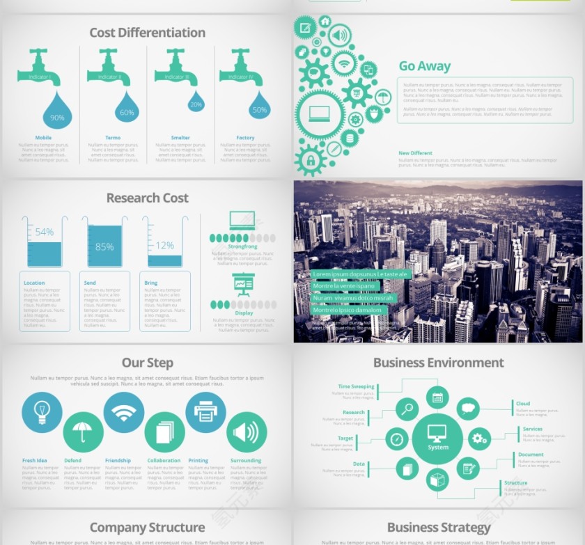 欧美经典商务时尚工作总结PPT模板 第4张