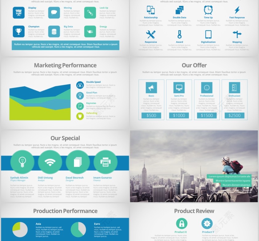  欧美经典商务时尚工作总结PPT模板 第5张