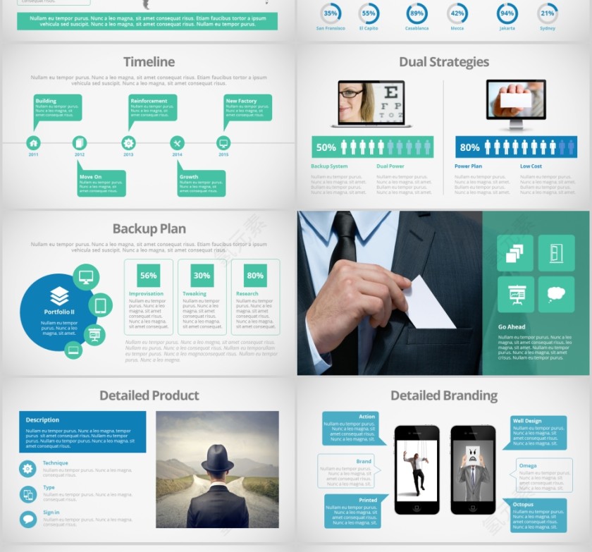  欧美经典商务时尚工作总结PPT模板 第10张