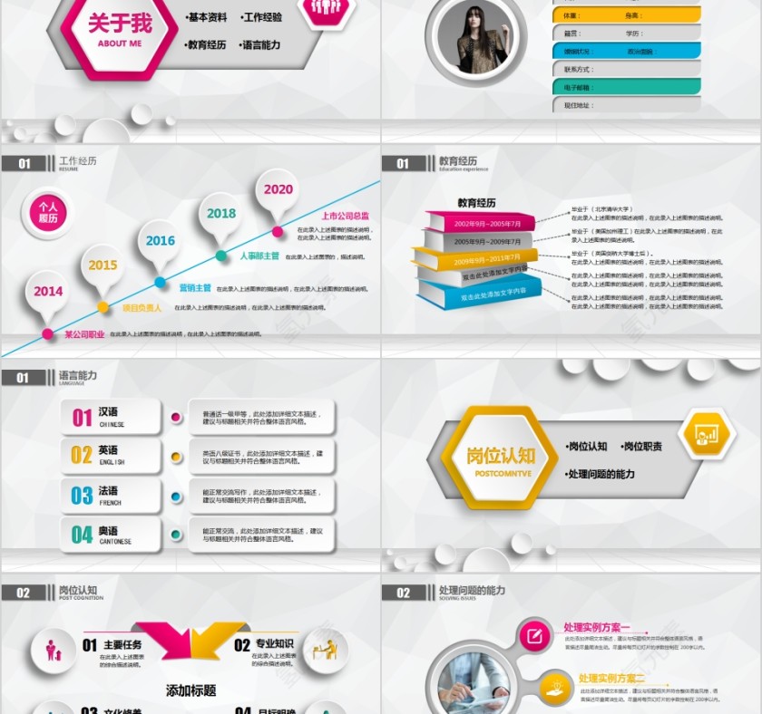 完整框架简历竞聘PPT模板第2张