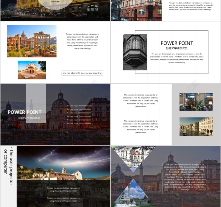 商务欧美ppt模板简约2019高端大气 商业工作汇报时尚极简风素材第3张