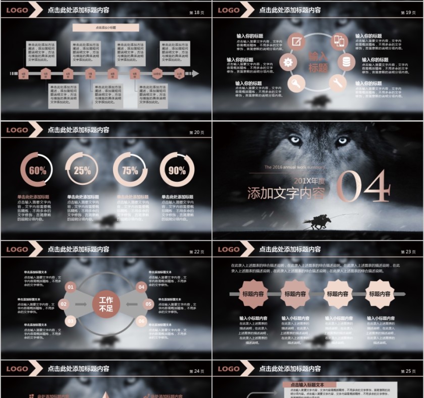 企业文化介绍动态PPT模板狼性团队第4张