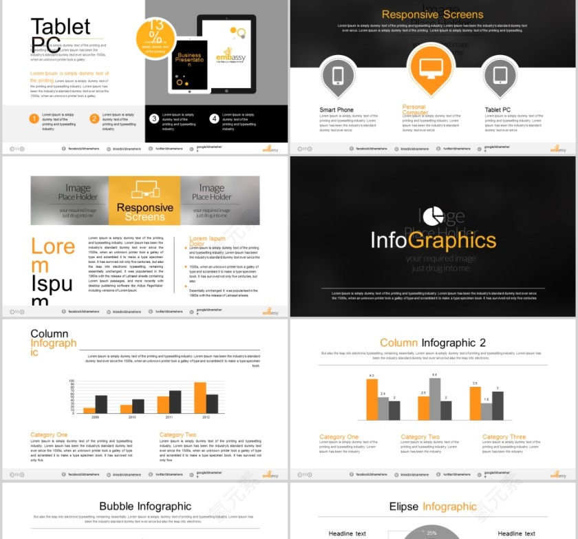  欧美经典商务时尚工作总结PPT模板 第11张
