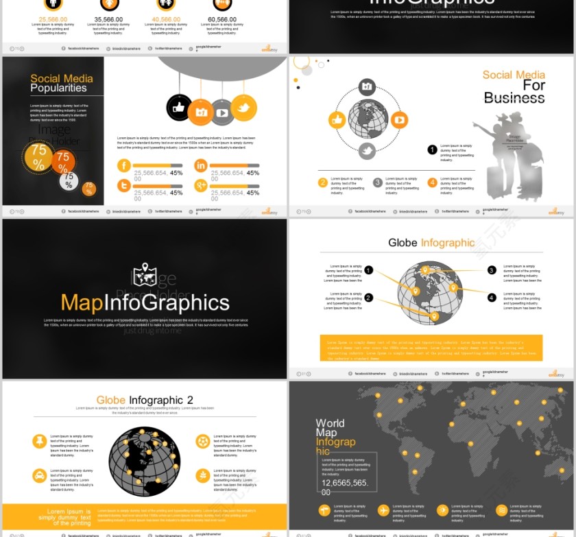  欧美经典商务时尚工作总结PPT模板 第13张