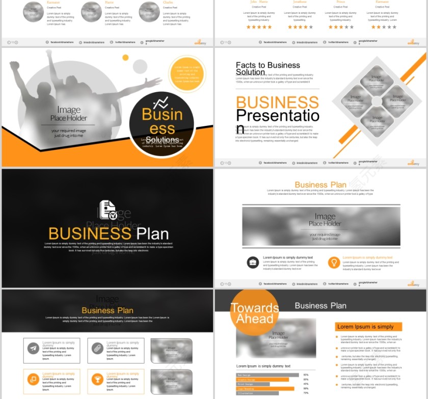  欧美经典商务时尚工作总结PPT模板 第3张