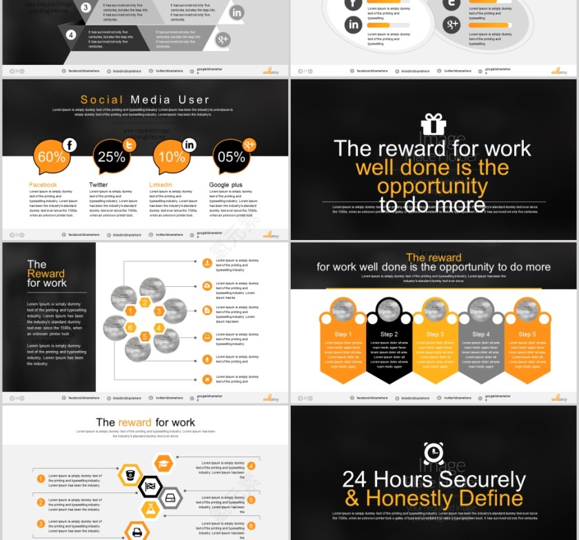  欧美经典商务时尚工作总结PPT模板 第6张