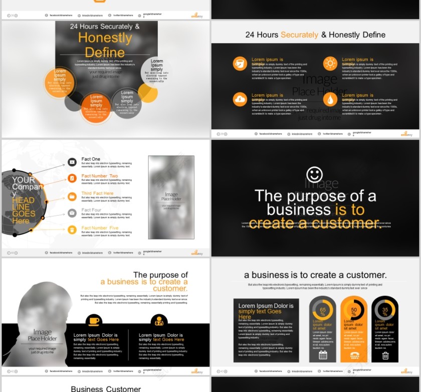  欧美经典商务时尚工作总结PPT模板 第7张