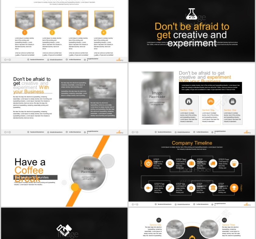  欧美经典商务时尚工作总结PPT模板 第8张