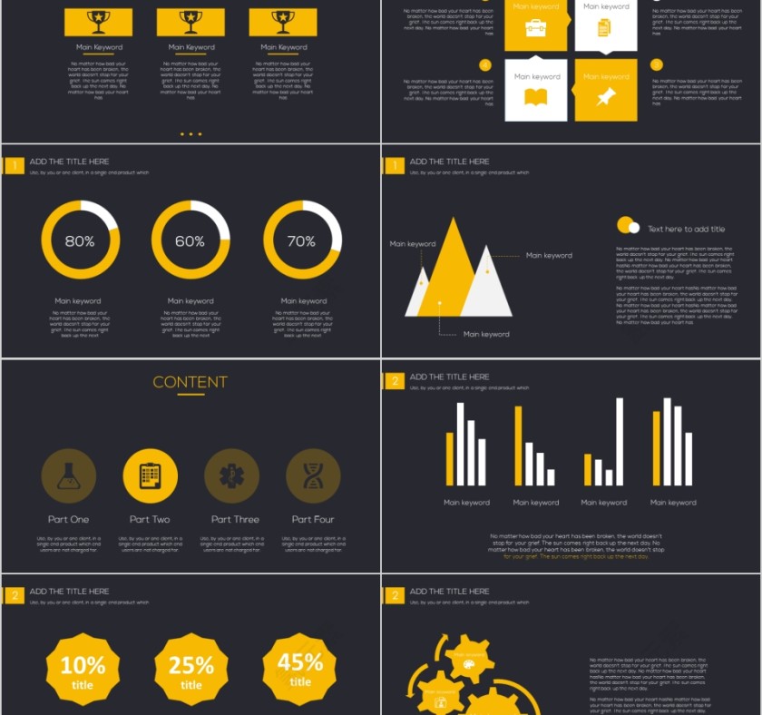 商务欧美ppt模板简约2019高端大气 商业工作汇报时尚极简风素材第2张