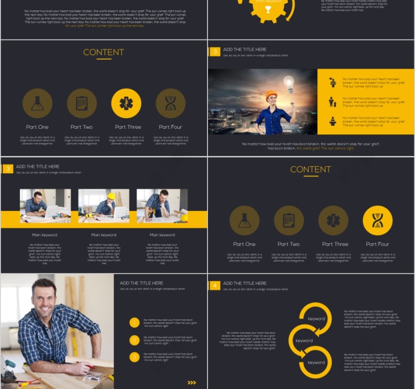 商务欧美ppt模板简约2019高端大气 商业工作汇报时尚极简风素材第3张