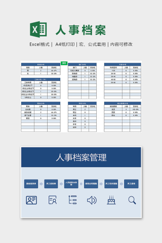 专业高端公司人事档案excel模板