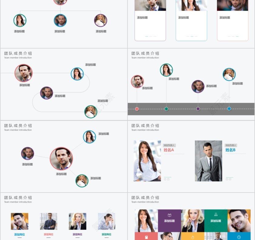 企业组织结构图ppt精美组织架构图模板第2张
