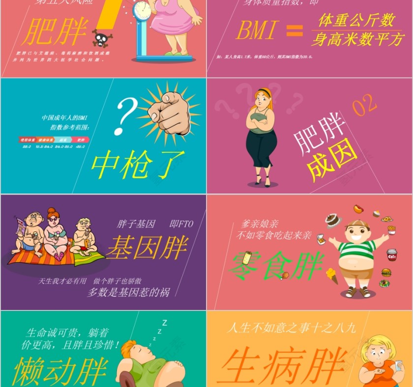 卡通主题你是胖子吗教育总结PPT第2张