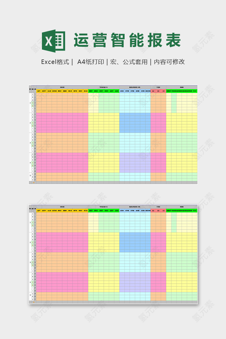 天猫店铺运营智能报表excel模板