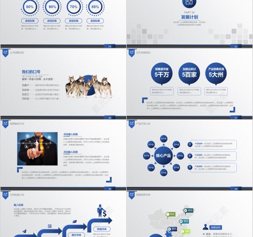 蓝色简约大气商务策划项目ppt模版第5张