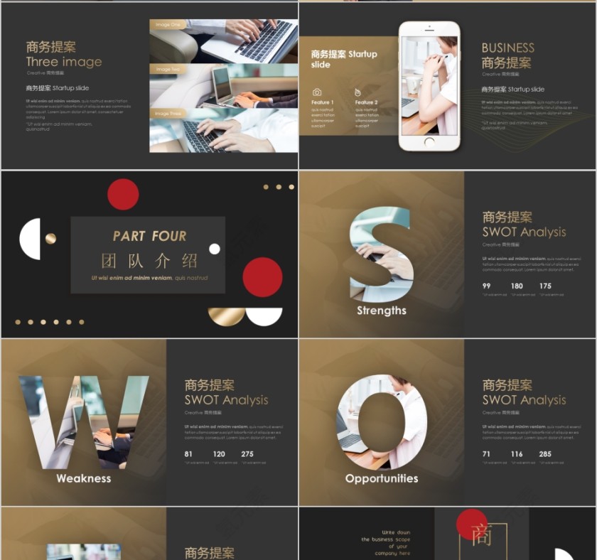黑色简约大气商务提案商业计划书PPT模板第4张