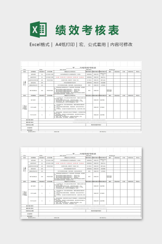客服部月度绩效考核表excel模板