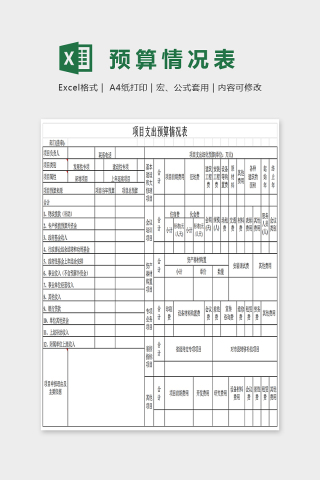 通用简单预算情况表Excel