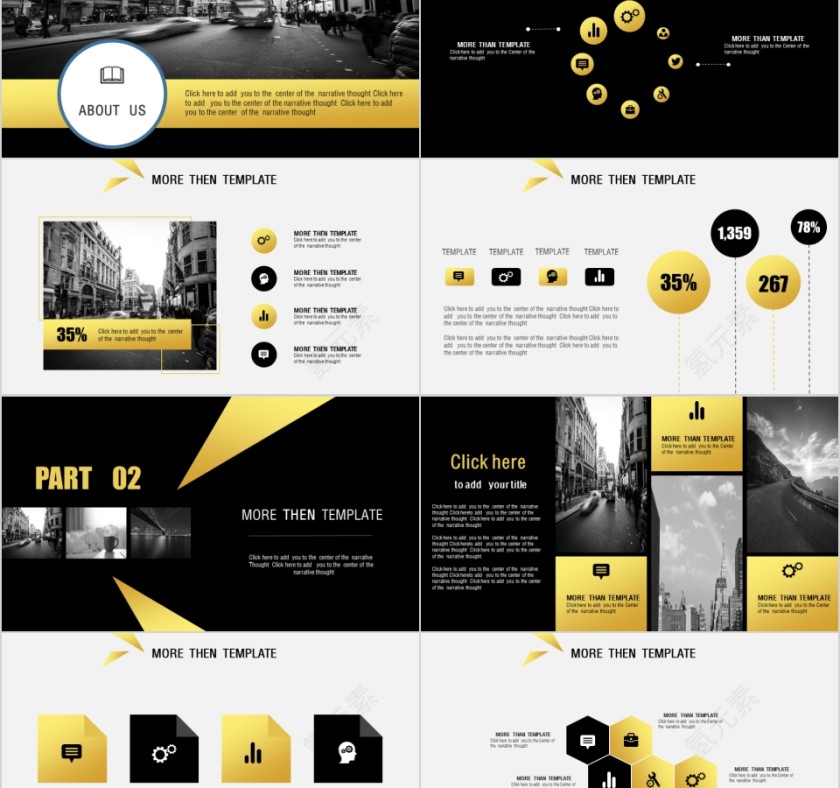 商务欧美ppt模板简约2019高端大气 商业工作汇报时尚极简风素材第2张