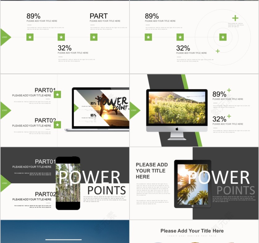 商务欧美ppt模板简约2019高端大气 商业工作汇报时尚极简风素材第4张