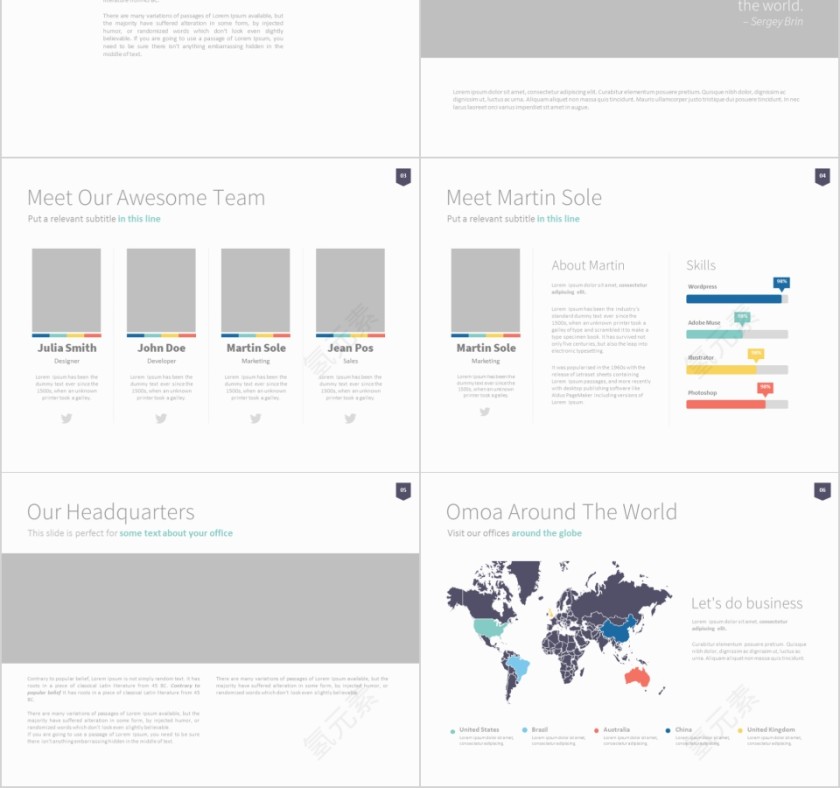 商务欧美ppt模板简约2019高端大气 商业工作汇报时尚极简风素材第2张
