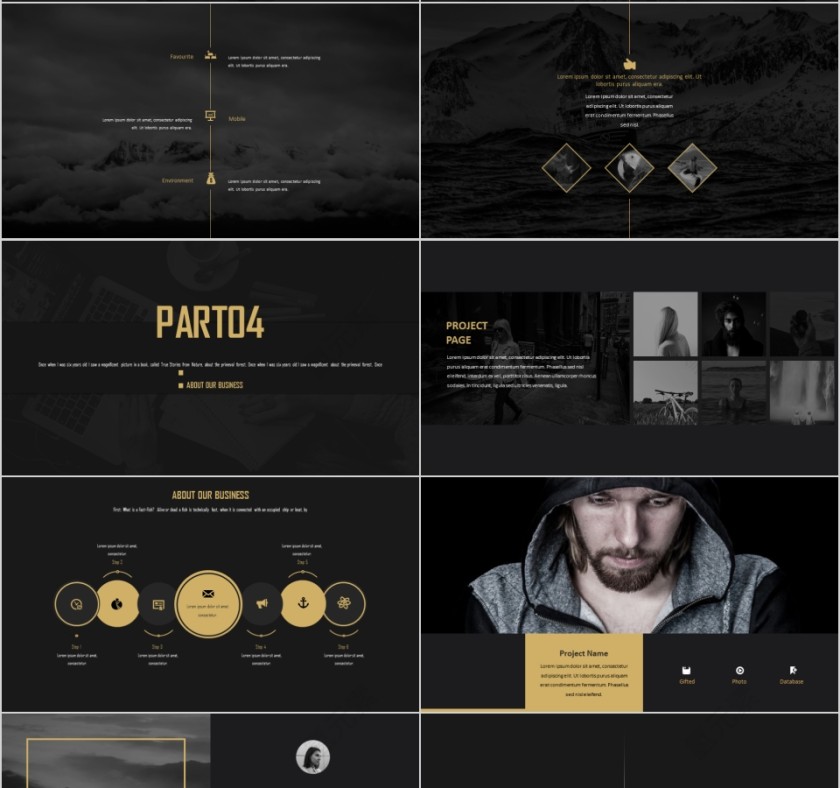 商务欧美ppt模板简约2019高端大气 商业工作汇报时尚极简风素材第4张