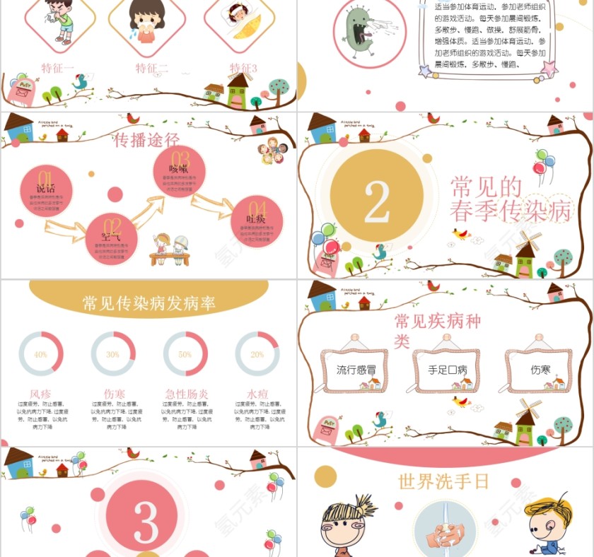 小学幼儿园秋冬季节预防传染病知识课件班会春季疾病流感预防第2张