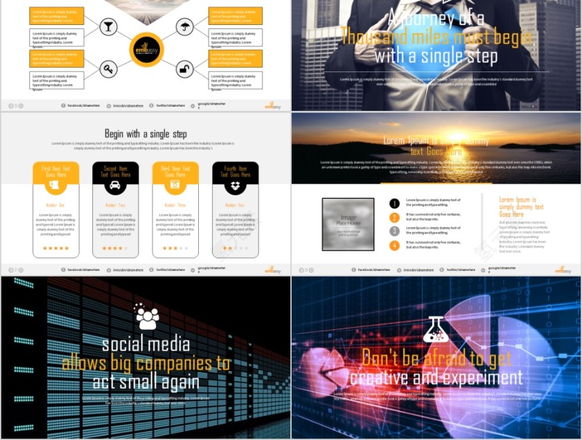 商务欧美ppt模板简约2019高端大气 商业工作汇报时尚极简风素材第5张