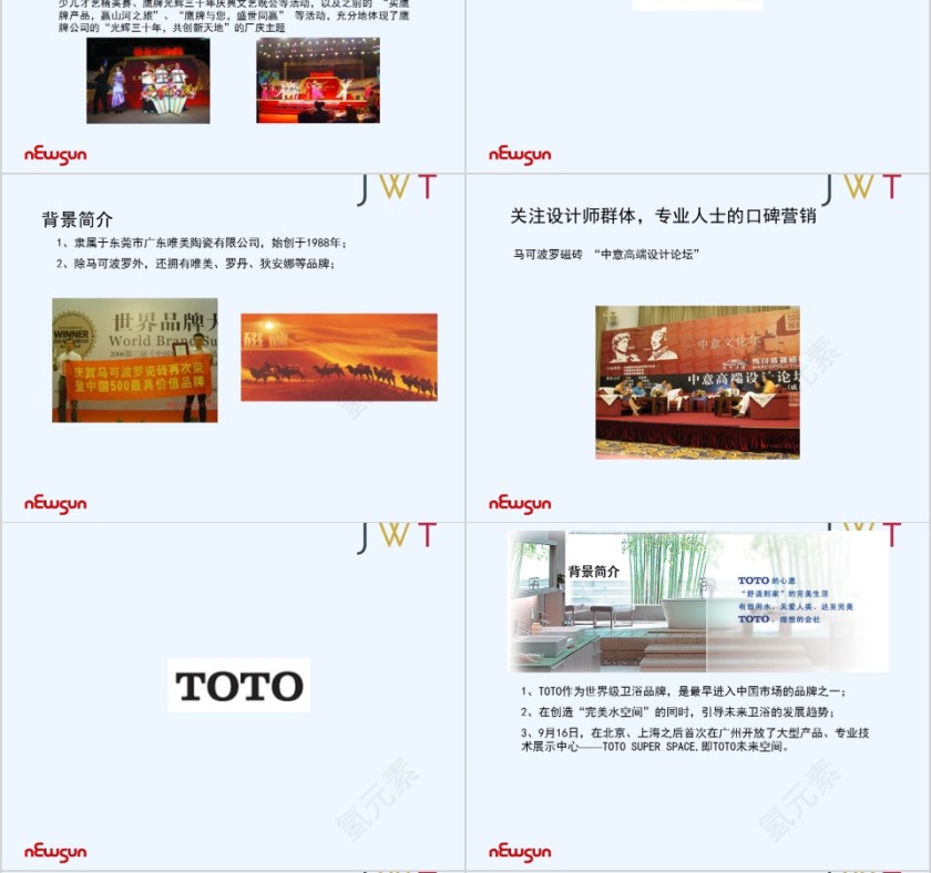 简约时尚风格陶瓷竞争对手PPT模板第4张