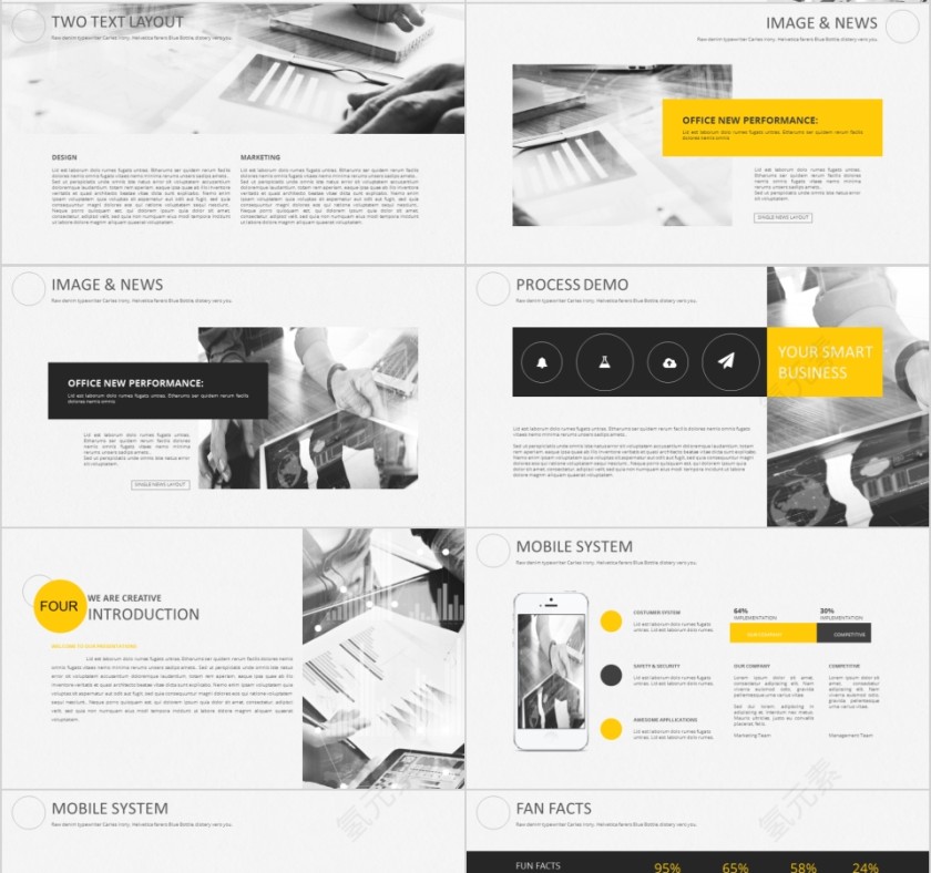 商务欧美ppt模板简约2019高端大气 商业工作汇报时尚极简风素材第4张