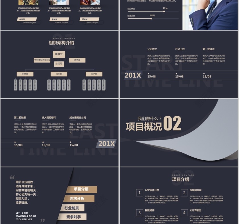 黑色大气20xx商业项目计划书ppt模版第3张