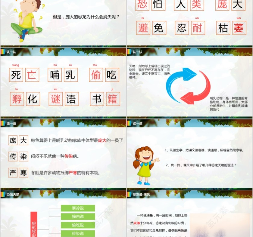 小学语文课件PPT模板 读书分享教师说课老师讲课古诗寓言公开课第2张