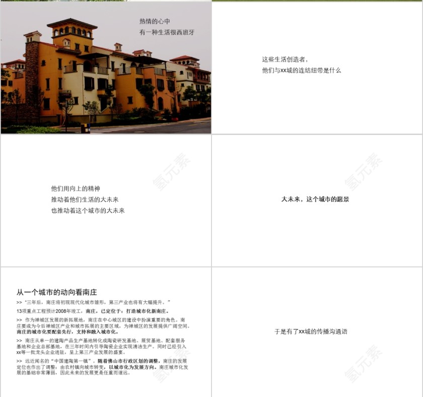 简约房地产传播沟通PPT模板第5张