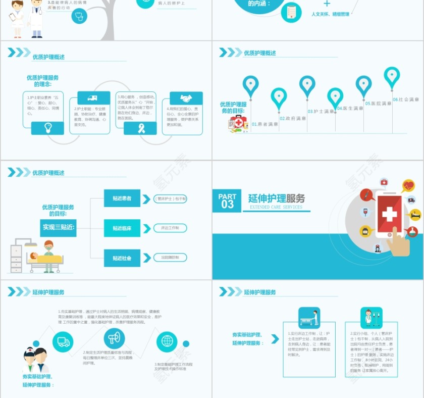 卡通大气医疗优质护理服务PPT模板第3张