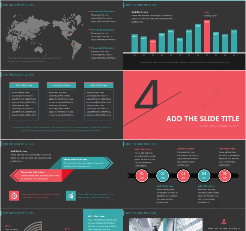 商务欧美ppt模板简约2019高端大气 商业工作汇报时尚极简风素材第4张