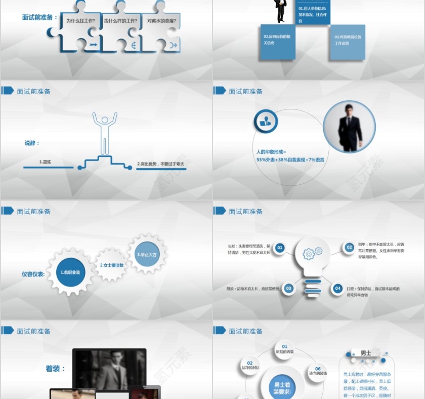面试技巧培训ppt模板  第2张