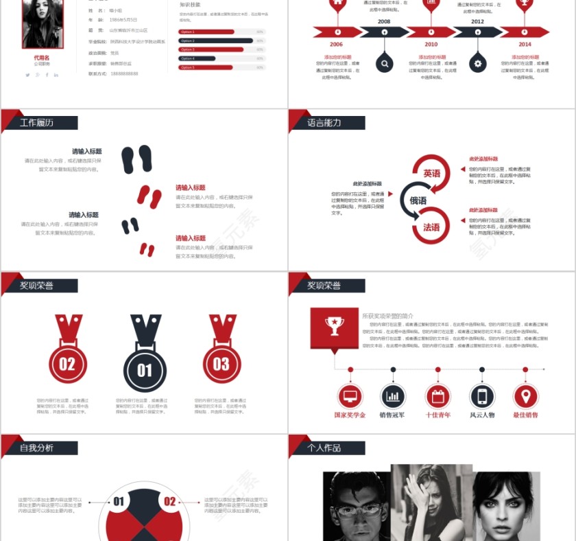 红色简约个人岗位竞聘PPT第2张