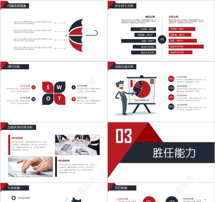 红色简约个人岗位竞聘PPT第4张