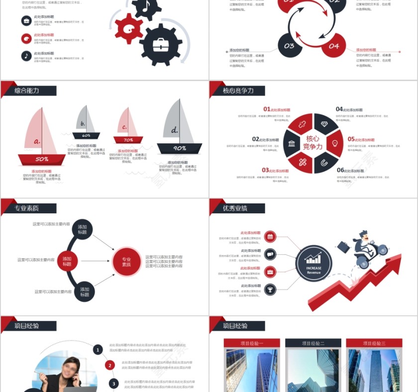 红色简约个人岗位竞聘PPT第5张