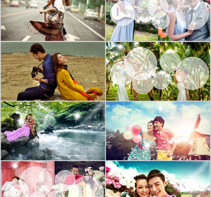 简约唯美玫瑰花背景主题爱情婚礼PPT第2张