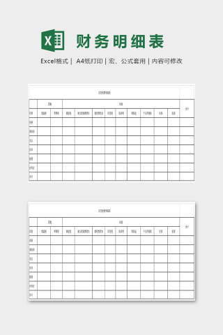 简约大方应交税财务明细表Excel