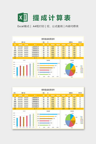 产品销售提成结算清单excel模板