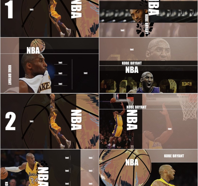 黑色篮球ppt体育运动社团竞技比赛事NBA课件静动态PPT模板第2张