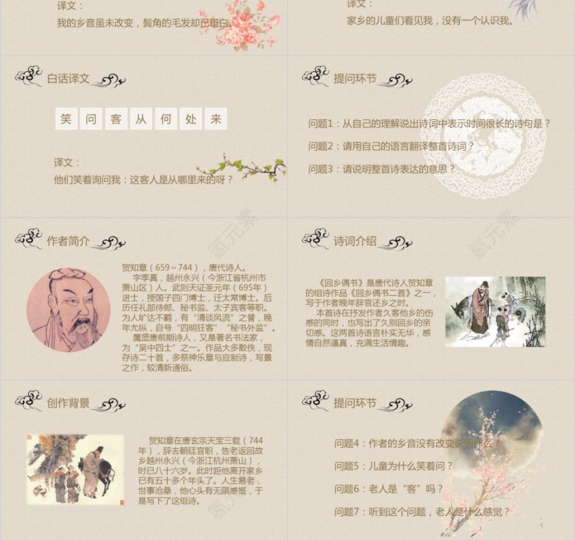 小学语文课件PPT模板 读书分享教师说课老师讲课古诗寓言公开课第3张