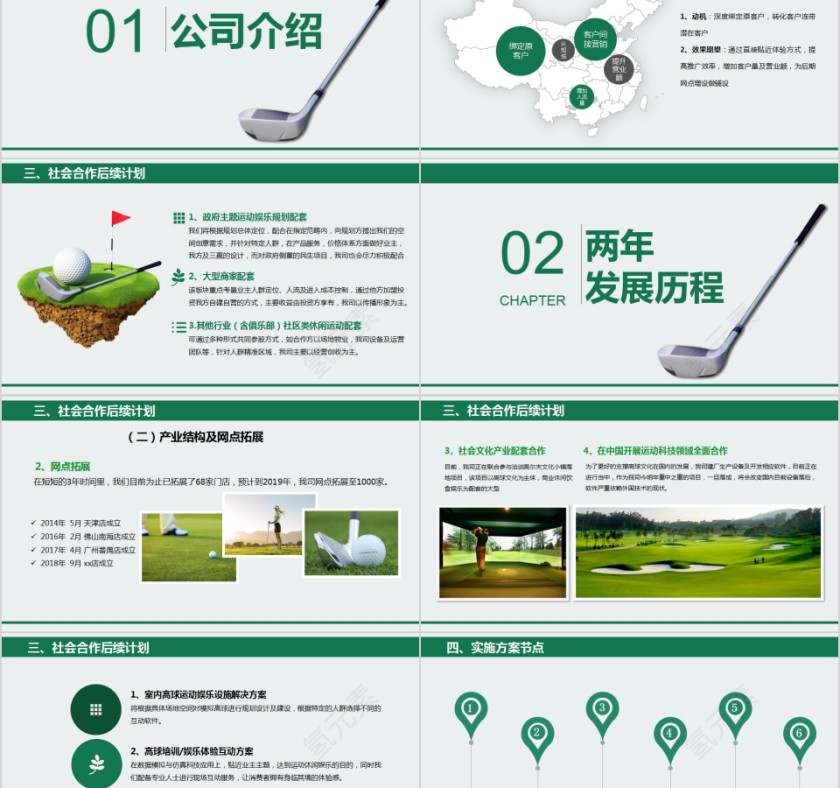 高尔夫营销案活动方案体育运动说课PPT模板 第2张
