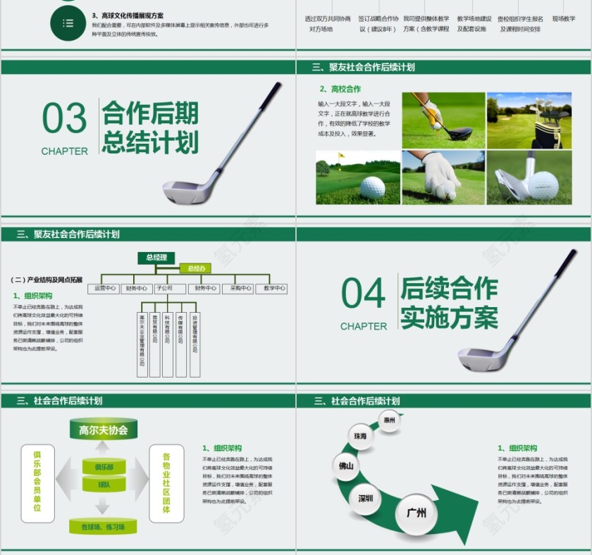 高尔夫营销案活动方案体育运动说课PPT模板 第3张