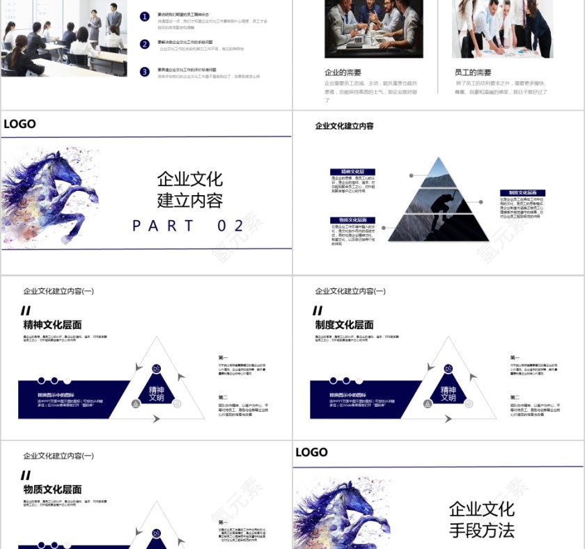 2019简约商务风企业团队文化建设企业文化建立PPT模板第2张