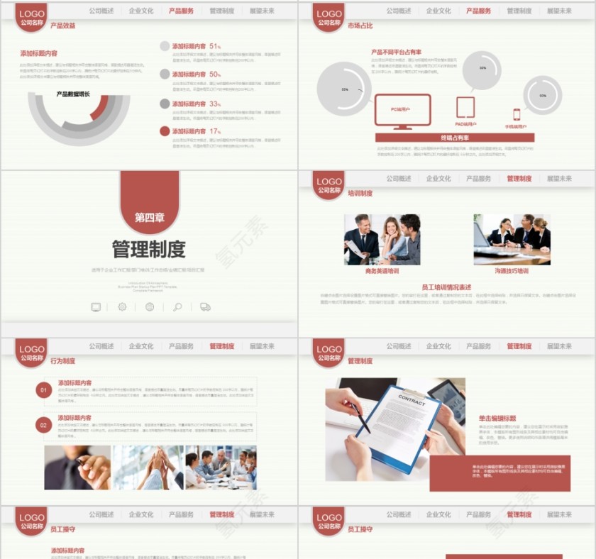 欧美风企业宣传ppt模板工作ppt模板第4张