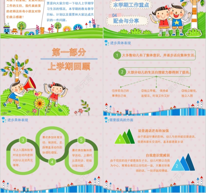 可能卡通小一班下学期家长会PPT第2张