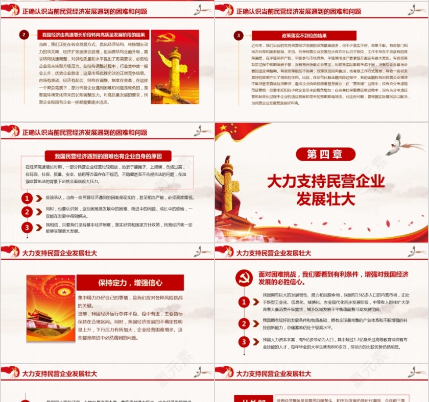 简约民营企业座谈会重要讲话PPT模板第4张